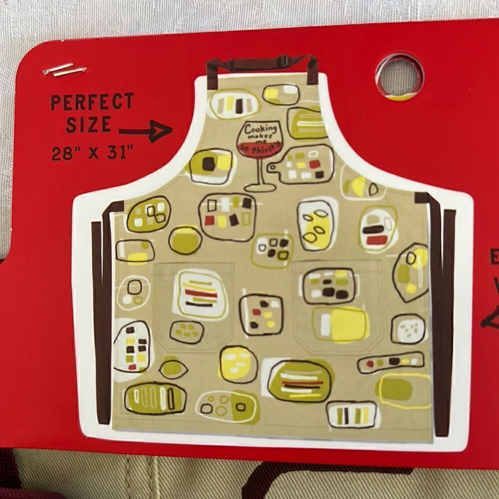 Blue Q Cotton Apron Cooking Makes Me Thirsty Wine